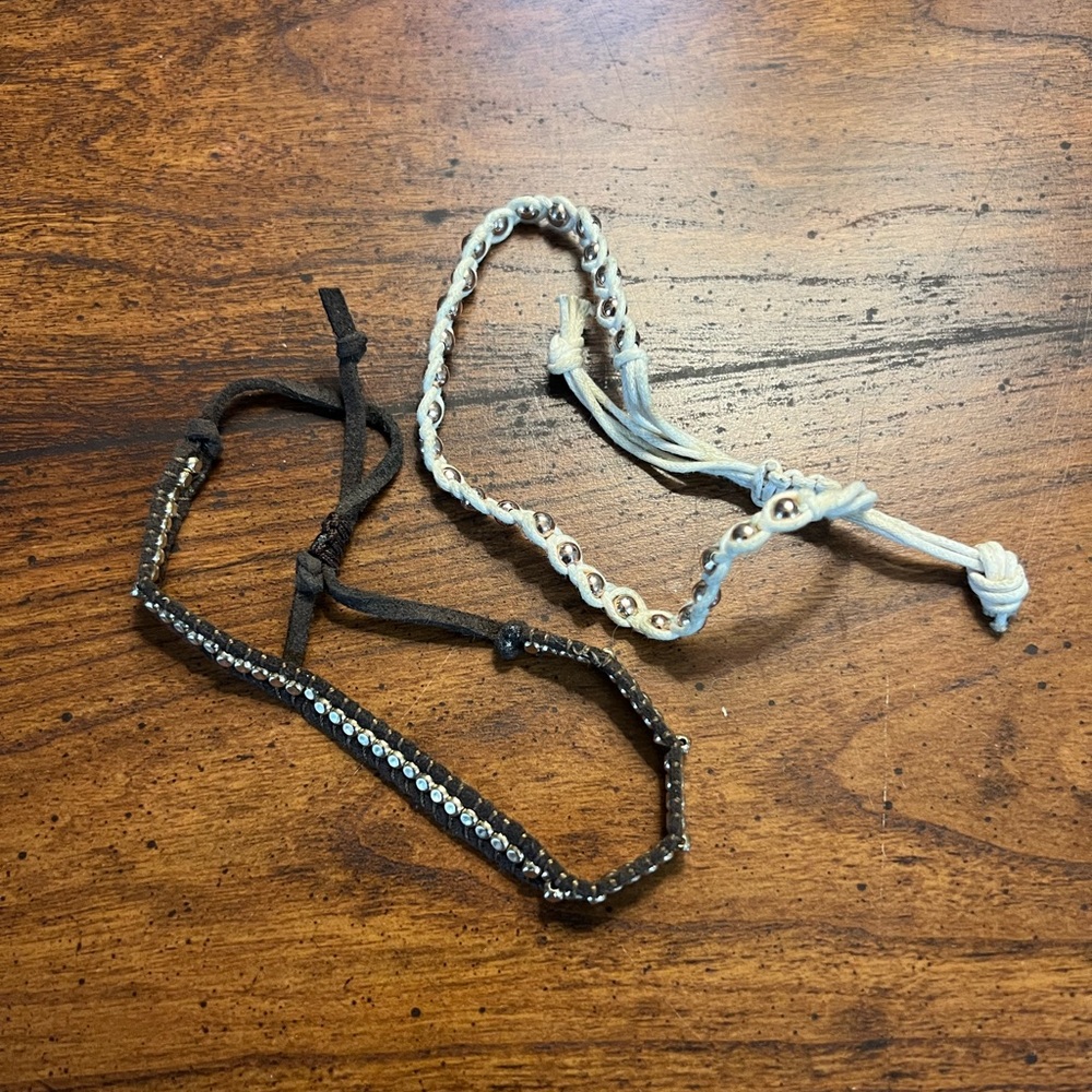 OS | Suede/Twine and Bead Adjustable Bracelets lot of 2